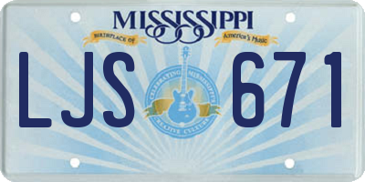 MS license plate LJS671
