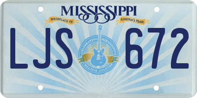 MS license plate LJS672