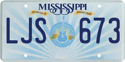 MS license plate LJS673