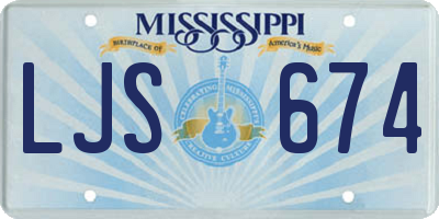 MS license plate LJS674