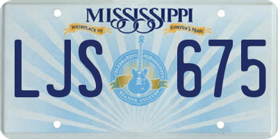 MS license plate LJS675