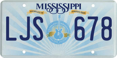 MS license plate LJS678