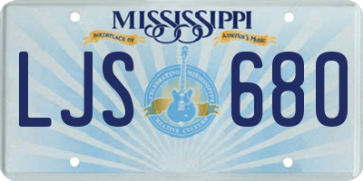 MS license plate LJS680
