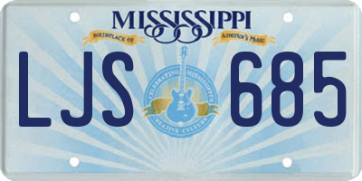 MS license plate LJS685