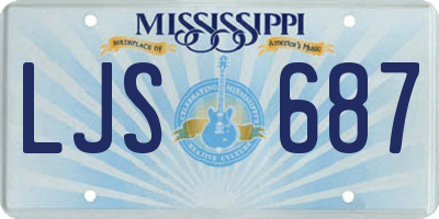 MS license plate LJS687