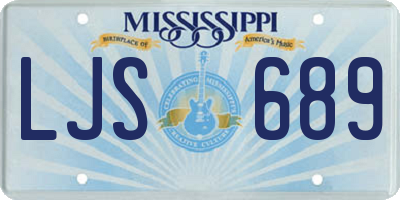 MS license plate LJS689