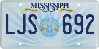 MS license plate LJS692