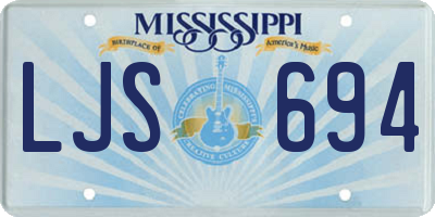MS license plate LJS694