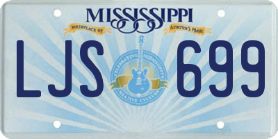 MS license plate LJS699
