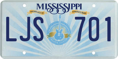 MS license plate LJS701