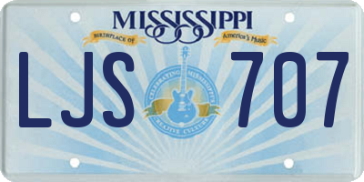 MS license plate LJS707