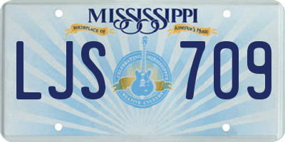MS license plate LJS709