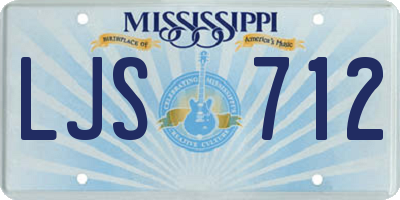 MS license plate LJS712
