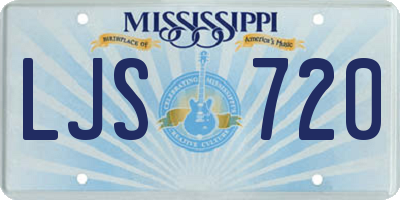 MS license plate LJS720