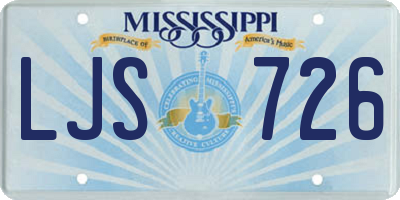 MS license plate LJS726