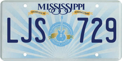 MS license plate LJS729