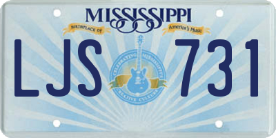MS license plate LJS731