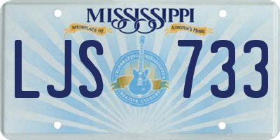 MS license plate LJS733