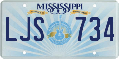 MS license plate LJS734