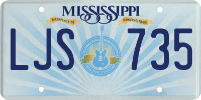 MS license plate LJS735