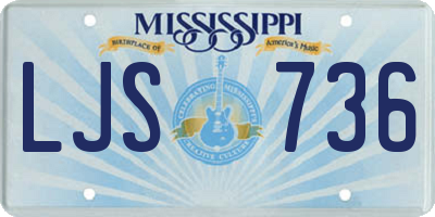 MS license plate LJS736