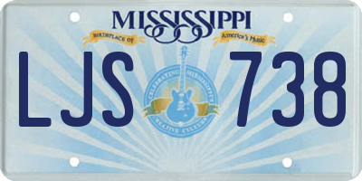 MS license plate LJS738