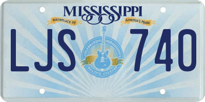 MS license plate LJS740
