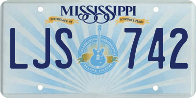 MS license plate LJS742