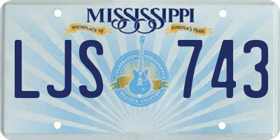 MS license plate LJS743