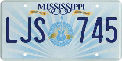 MS license plate LJS745