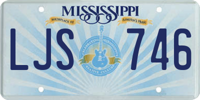 MS license plate LJS746
