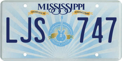 MS license plate LJS747