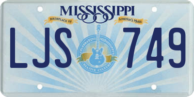MS license plate LJS749
