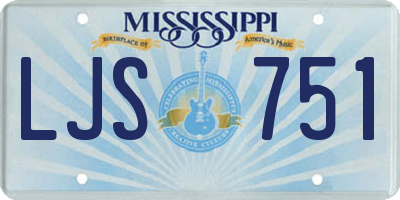 MS license plate LJS751