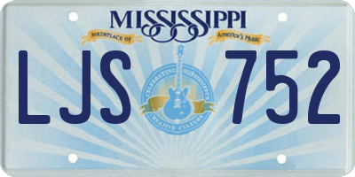 MS license plate LJS752