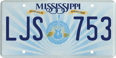 MS license plate LJS753