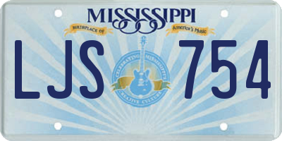 MS license plate LJS754
