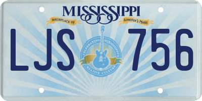 MS license plate LJS756