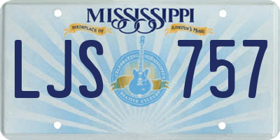 MS license plate LJS757