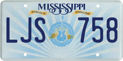 MS license plate LJS758