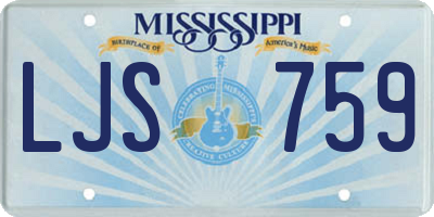 MS license plate LJS759