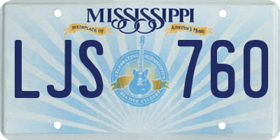 MS license plate LJS760