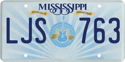 MS license plate LJS763