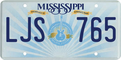 MS license plate LJS765