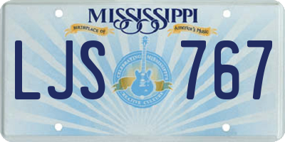 MS license plate LJS767