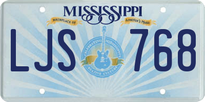 MS license plate LJS768