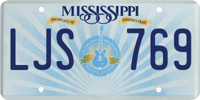 MS license plate LJS769
