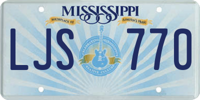 MS license plate LJS770
