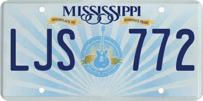 MS license plate LJS772