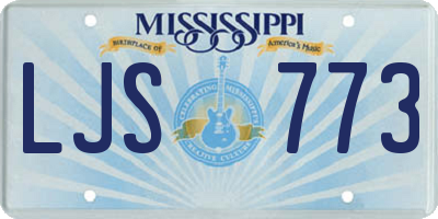 MS license plate LJS773